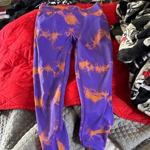 Purple and Orange Tie-Dye Leggings